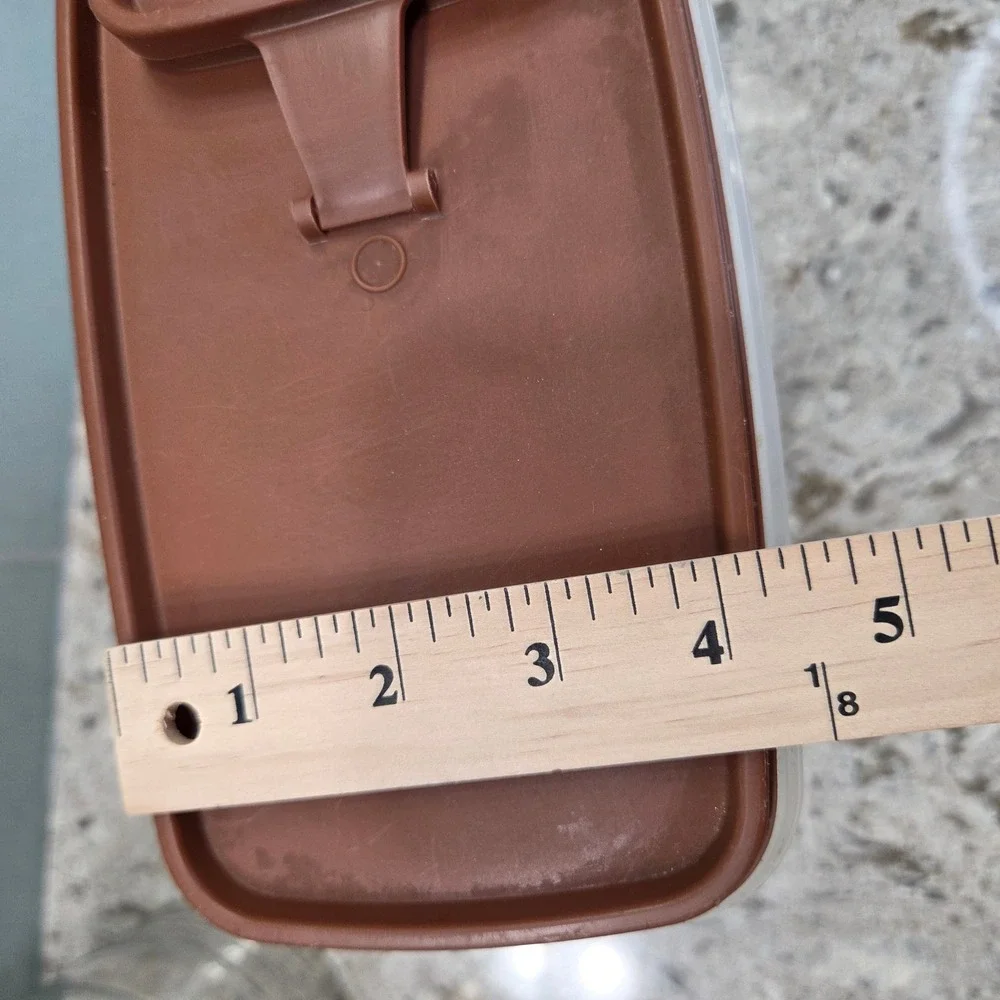 Vintage Tupperware Modular‎ Mate Super Oval 4 Brown Flip Top Pour Lid Container